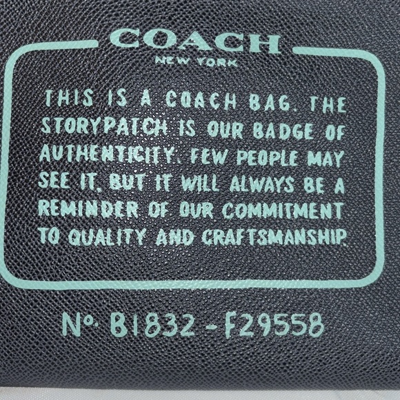 Coach Story Patch Corner Zip Wristlet Pouch Clutch Navy - Picture 2 of 6